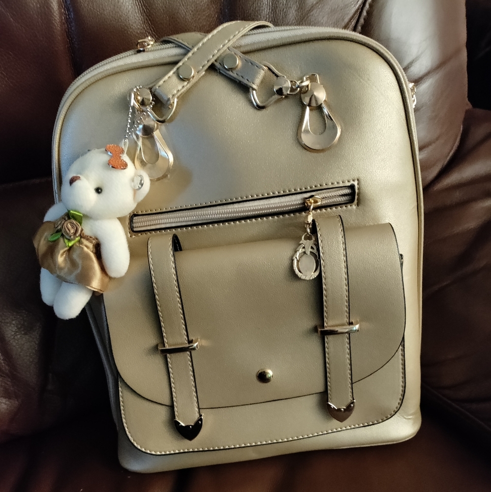 Woman's Gold Fashion backpack